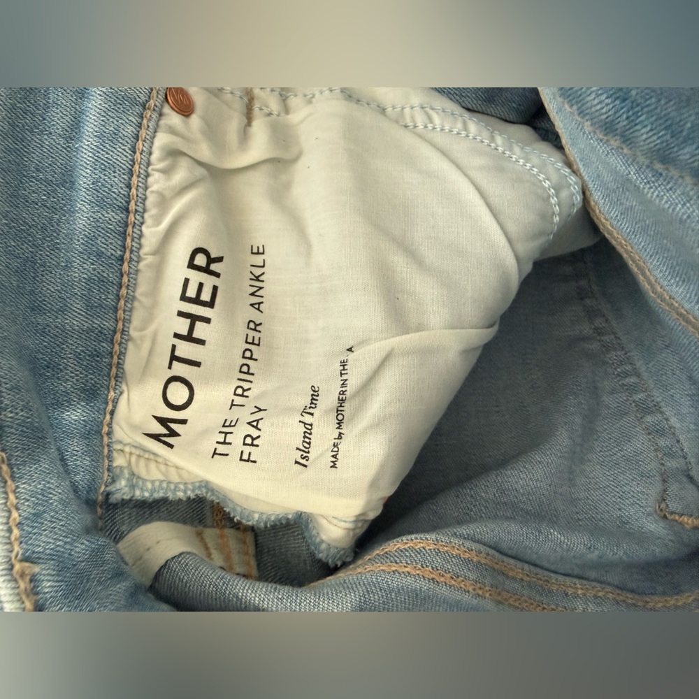NWT Mother The Tripper Light Blue Denim Women Shorts Size 25 - Picture 6 of 13